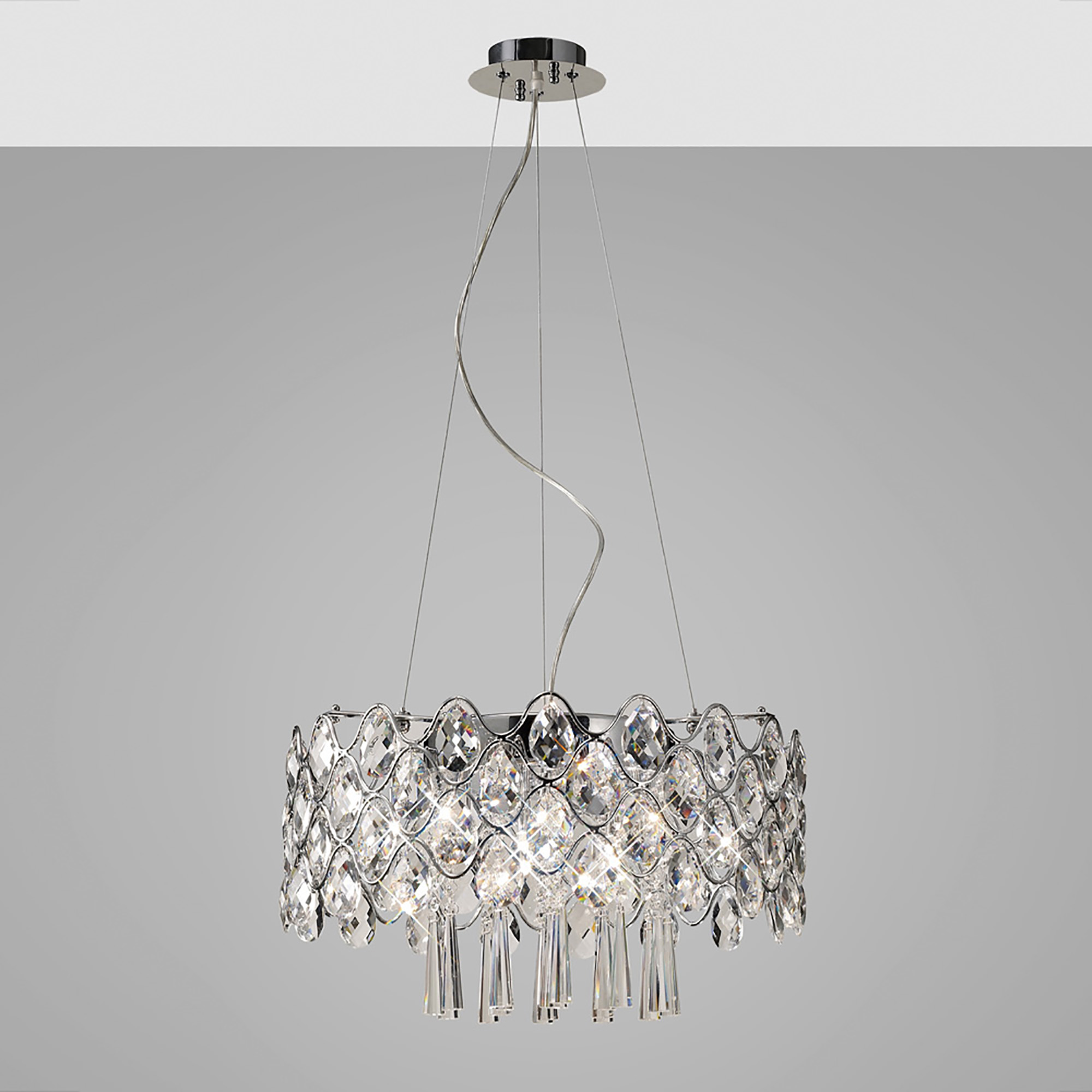 IL31061/G9  Kenzie Crystal Pendant 10 Light